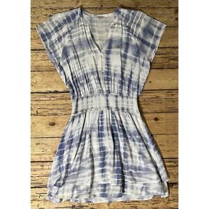 Rails Women’s Size M Blue White Karla Coast Tie Dye Smocked Waist Mini Dress